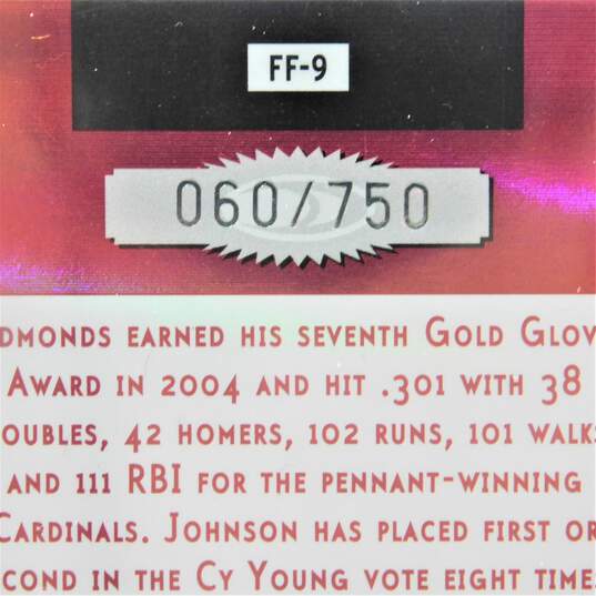 2005 HOF Randy Johnson Jim Edmonds Donruss Elite Face 2 Face Red /750 image number 4