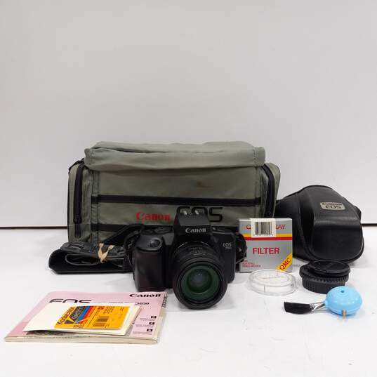 Vintage Canon EOS 750 35mm Film Camera w/Case and Accessories image number 1