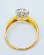 10K Yellow Gold Diamond Accent Sapphire Cluster Ring 2.8g image number 3