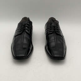 Mens Martell Black Leather Bike Toe Lace-Up Derby Dress Shoes Size 6.5