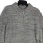Womens Gray Fleece Long Sleeve Mock Neck Full Zip Robe Size L/XL image number 3