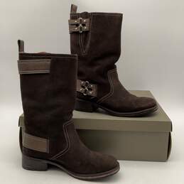 NIB Cole Haan Womens Dark Chocolate Suede Mid-Calf Riding Boots Size 6