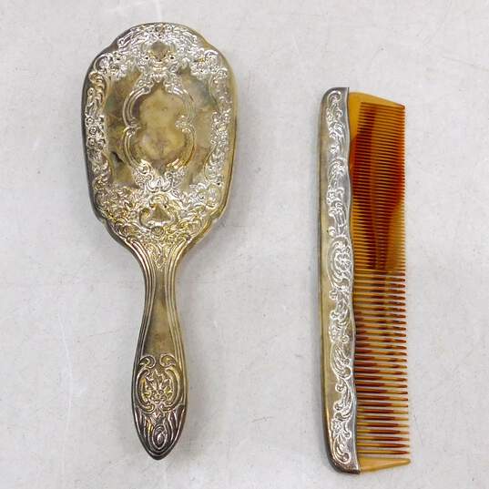 Vintage Silver Plate Vanity Sets Brush Comb Mirrors image number 7