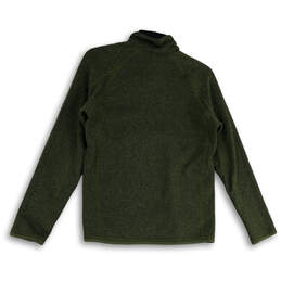 Womens Green Mock Neck Long Sleeve 1/4 Zip Pullover Sweater Size XS alternative image