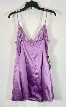 Bebe Purple Satin Midi Dress - Size 10 NWT alternative image