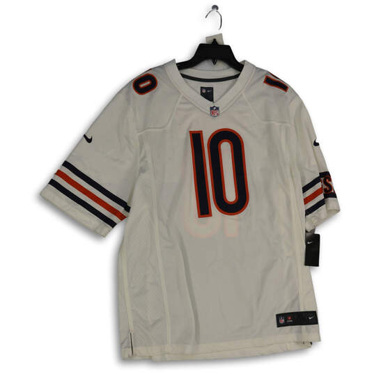 NWT Mens White Chicago Bears #10 Mitch Trubisky NFL Jersey Size XL image number 1