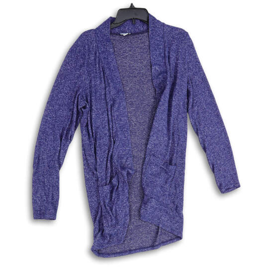 Womens Blue Heather Long Sleeve Open Front Cardigan Sweater Size M image number 1