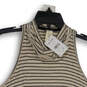 NWT Womens Brown Black Striped Cowl Neck Cropped Tank Top Size XS image number 3