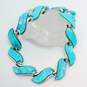 Vintage Coro Faux Turquoise & Silver Tone Statement Necklace 37.5g image number 3