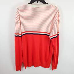 Dunlop Sportwear Women Orange Stripe Sweatshirt Sz 44 alternative image
