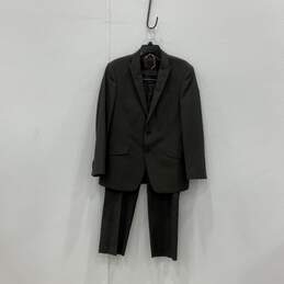 Mens Gray Two-Button Blazer And Pants 2 Piece Suit Set Size 40S 32W/30L