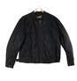 River Road Mens Black Leather Long Sleeve Zipped Pockets Moto Jacket Size 48 image number 1