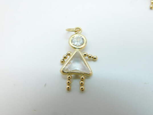 14K Yellow Gold Simulated Birthstone Boy & Girl Charms 2.3g image number 5