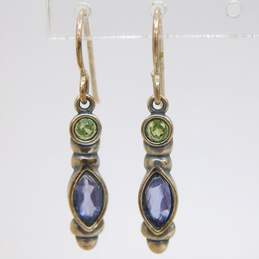 Artisan 925 Sterling Silver Amethyst Pearl & Peridot Multi Stone Earrings Necklaces & Ring 20.4g alternative image