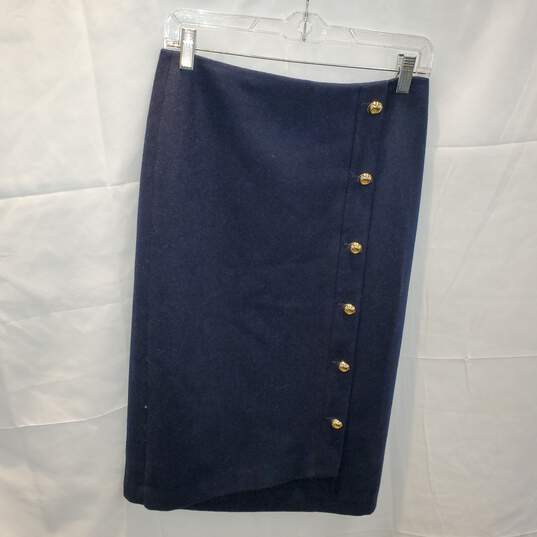 Halogen x Atlantic-Pacific Navy Skirt Women's Size 2 image number 1