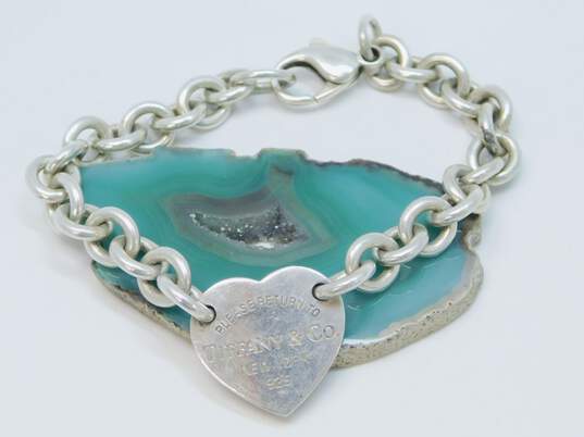 Tiffany & Co 925 Sterling Silver Return To Tiffany Heart Tag Bracelet 27.2g image number 1