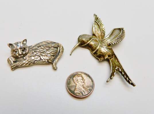 2 - VNTG 925 Sterling Silver Animal Brooches image number 4