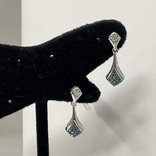 Blue Diamond Earrings image number 3