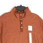 NWT Mens Orange Mock Neck Long Sleeve Pullover Sweatshirt Size XXL image number 3