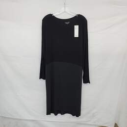 Eileen Fisher Black & Gray Stretch Jersey Blanket Dress WM Size M NWT
