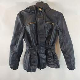 Cavalini Women Black Faux Leather Jacket P/M alternative image