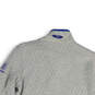 NWT Womens Gray Blue Quilted Long Sleeve Mock Neck Pullover Sweater Size S image number 4