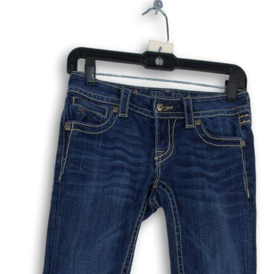 Womens Blue Denim Medium Wash 5-Pocket Design Skinny Jeans Size 25 image number 3