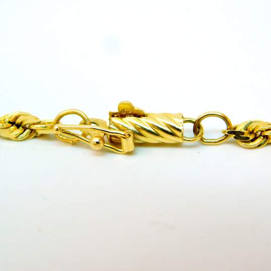 14K Yellow Gold Twisted Rope Chain Bracelet 5.3g image number 4