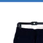 Women Navy Blue Elastic Waist Zipper Pocket Drawstring Ankle Pants Size 6 image number 4