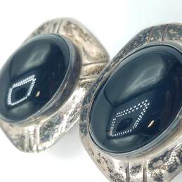 Sterling Silver Onyx Modern Post Earrings 20.0g DAMAGED alternative image