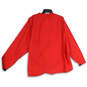 Mens Red Long Sleeve Zip Pocket Pullover Athletic T-Shirt Size 2XL image number 2