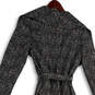Womens Black White Chevron Long Sleeve Waist Belt Open Front Jacket Size 2 image number 4