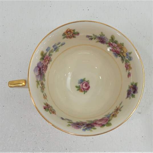 Thomas Ivory Bavaria Floral Gold Trim Set of 3 Footed Cups & Saucers image number 3