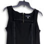 Womens Black Sleeveless Square Neck Back Zip Knee Length Sheath Dress Sz10P image number 3