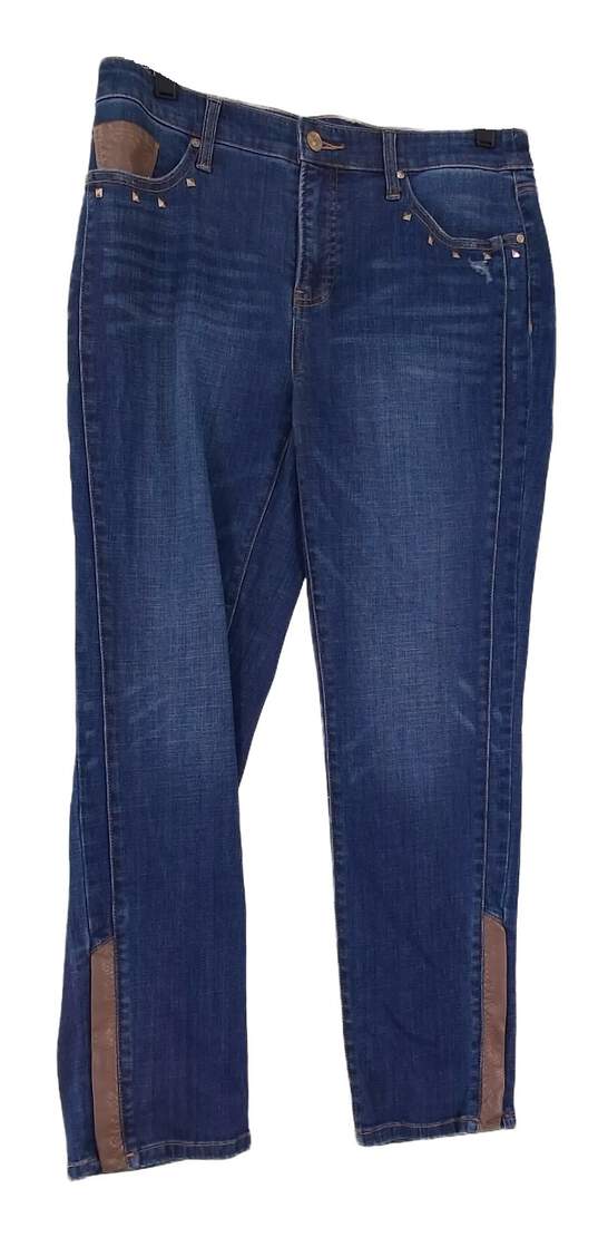 Womens Blue Medium Wash Pockets Straight Leg Denim Jeans Size 6R image number 2