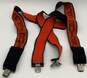 Mens Orange Black Adjustable Stretchable Metal Buckle Suspenders One Size image number 3