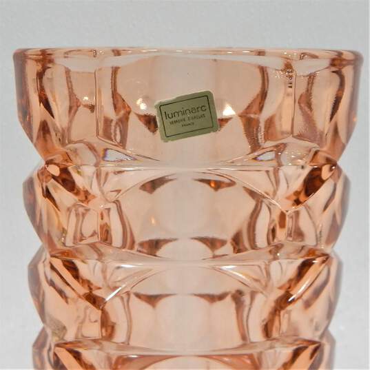 MCM Mid Century Modern Luminarc Rosaline French Art Glass Vase Home Decor image number 2