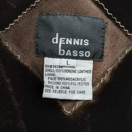 Dennis Basso Suede Faux Fur Trim Coat Women's Size L alternative image