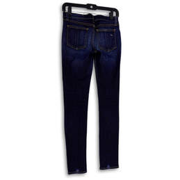 Womens Blue Denim Medium Wash Stretch Pocket Skinny Leg Jeans Size 25 alternative image