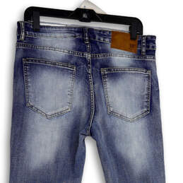 NWT Womens Blue Denim Medium Wash Distressed Skinny Leg Jeans Size 32 alternative image