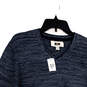 NWT Mens Blue Space Dye Knitted V-Neck Long Sleeve Pullover Sweater Size M image number 3