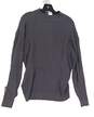Mens Gray Knitted Mock Neck Long Sleeve Pullover Sweater Size Medium image number 1
