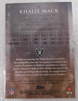 2014 Khalil Mack Topps Valor Rookie Raiders Bears Chargers alternative image