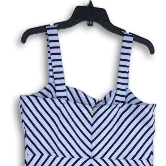 Draper James RSVP Womens Navy Blue White Striped Back Zip Mini Dress Size L image number 4