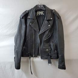 FMC Black Leather Motorcycle Jacket alternative image
