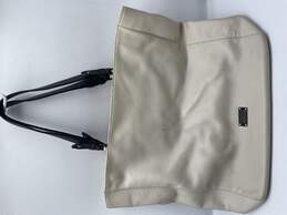 Authentic Womens Beige Black Leather Fringe Pockets Double Strap Tote Bag alternative image