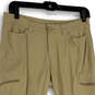 Womens Beige Pockets Flat Front Straight Leg Hiking Cargo Pants Size 0 image number 1