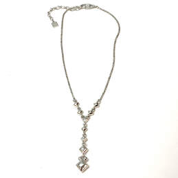 Designer Givenchy Silver-Tone Link Chain Crystal Stone Y-Drop Necklace alternative image