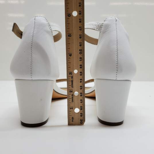 WOMEN'S NATURALIZER WHITE LEATHER ANKLE STRAP BLOCK HEEL SZ 11 image number 4