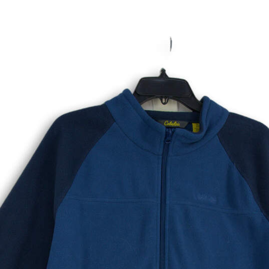 Mens Blue Long Sleeve Quarter-Zip Mock Neck Pullover Sweater Size 2XL image number 3